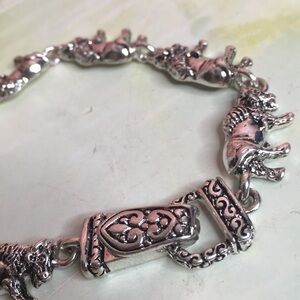 Coco Brand Silver Plated Elephant Link Bracelet